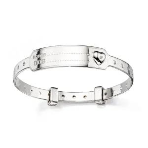 Jack Murphy Jewellers Childrens Jewellery | Jmj Diamond Set Jewellery | Sterling Silver Name, D.O.B & Diamond Baby Bangle