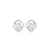 Jack Murphy Jewellers Bridal Jewellery | Jmj Sterling Silver Jewellery | Sterling Silver Open Knot & Round CZ Stud Earrings