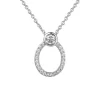 Jack Murphy Jewellers Jmj Sterling Silver Jewellery | Sterling Silver Open Oval & CZ Set Bail Necklace