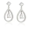 Jack Murphy Jewellers Bridal Jewellery | Jmj Sterling Silver Jewellery | Sterling Silver Open Round & Pear CZ Drop Earrings