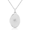 Jack Murphy Jewellers All Jmj & Branded Fashion Jewellery | Jmj Diamond Set Jewellery | Sterling Silver Oval & Diamond Set Locket Necklace