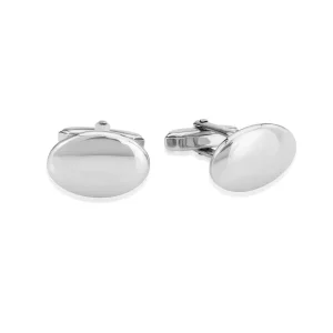 Jack Murphy Jewellers Jmj Cufflinks | Jmj Sterling Silver Jewellery | Sterling Silver Oval Onyx Plain Cufflinks