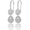Jack Murphy Jewellers All Jmj & Branded Fashion Jewellery | Jmj Sterling Silver Jewellery | Sterling Silver Pear & Princess, Halo CZ Drop Earrings