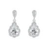 Jack Murphy Jewellers Bridal Jewellery | Jmj Sterling Silver Jewellery | Sterling Silver Pear, Rim Halo & CZ Bail Drop Earrings