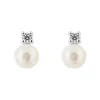 Jack Murphy Jewellers Jmj Sterling Silver Jewellery | Sterling Silver Pearl & Brilliant Round CZ Stud Earrings