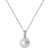 Jack Murphy Jewellers Jmj Sterling Silver Jewellery | Sterling Silver Pearl & CZ Bail Necklace