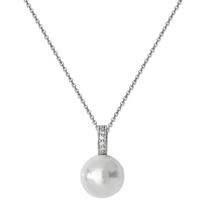 Jack Murphy Jewellers Jmj Sterling Silver Jewellery | Sterling Silver Pearl & CZ Bail Necklace