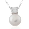 Jack Murphy Jewellers Jmj Sterling Silver Jewellery | Sterling Silver Pearl & CZ Necklace