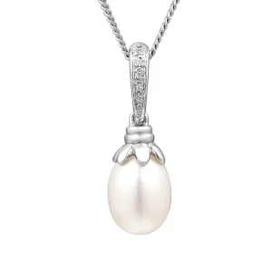 Jack Murphy Jewellers Bridal Jewellery | Jmj Sterling Silver Jewellery | Sterling Silver Pearl & CZ Necklace
