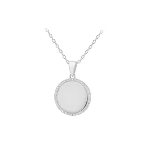 Jack Murphy Jewellers Jmj Sterling Silver Jewellery | Sterling Silver Personalising Disc & CZ Necklace