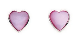 Jack Murphy Jewellers Childrens Jewellery | Jmj Sterling Silver Jewellery | Sterling Silver Pink Mother of Pearl Heart Stud Earrings