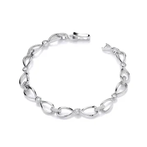Jack Murphy Jewellers All Jmj & Branded Fashion Jewellery | Jmj Sterling Silver Jewellery | Sterling Silver Polished & CZ Link Bracelet