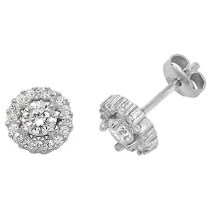 Jack Murphy Jewellers Jmj Sterling Silver Jewellery | Sterling Silver Round & Halo CZ Stud Earrings