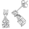 Jack Murphy Jewellers Jmj Sterling Silver Jewellery | Sterling Silver Round & Pear Shape Drop CZ Stud Earrings
