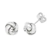 Jack Murphy Jewellers Jmj Sterling Silver Jewellery | Sterling Silver Single Four Way Knot Stud Earrings