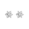 Jack Murphy Jewellers Jmj Sterling Silver Jewellery | Sterling Silver Six Claw Brilliant Round Cut Stud Earrings