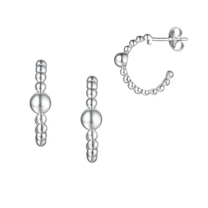 Jack Murphy Jewellers Jmj Sterling Silver Jewellery | Sterling Silver Solid 17mm Bead Stud Hoop Earrings