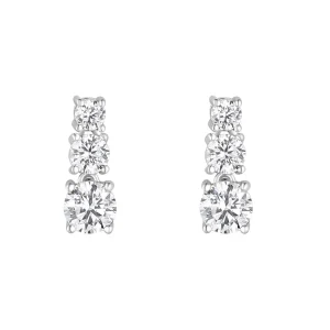 Jack Murphy Jewellers All Jmj & Branded Fashion Jewellery | Jmj Sterling Silver Jewellery | Sterling Silver Triple Cubic Zirconia Claw Set Earrings