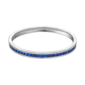 Jack Murphy Jewellers All Jmj & Branded Fashion Jewellery | Jmj Gemstone Jewellery | Sterling Silver White & Blue Three Row CZ Bangle