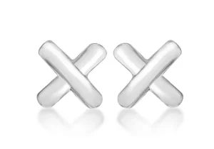 Jack Murphy Jewellers Childrens Jewellery | Jmj Sterling Silver Jewellery | Sterling Silver 'X' Kiss Stud Earrings