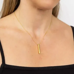 Jack Murphy Jewellers Jmj Sterling Silver Jewellery | Sterling Silver Yellow Gold Plated Vertical Bar Personalising Necklace