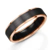 Jack Murphy Jewellers Zirconium Wedding Rings | Two Tone Wedding Rings | Zirconium & 9ct Rose Gold 5.5mm Matte Flat Court Wedding Band