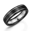 Jack Murphy Jewellers Zirconium Wedding Rings | Two Tone Wedding Rings | Zirconium & Inlaid Platinum 6mm Matte Rounded Flat Court Wedding Band