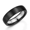 Jack Murphy Jewellers Zirconium Wedding Rings | Two Tone Wedding Rings | Zirconium & Silver Inlay 6mm Matte Rounded Flat Court Wedding Band