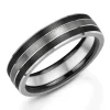 Jack Murphy Jewellers Zirconium Wedding Rings | Two Tone Wedding Rings | Zirconium, Platinum & Silver 6mm Matte & Polished Rounded Flat Wedding Band
